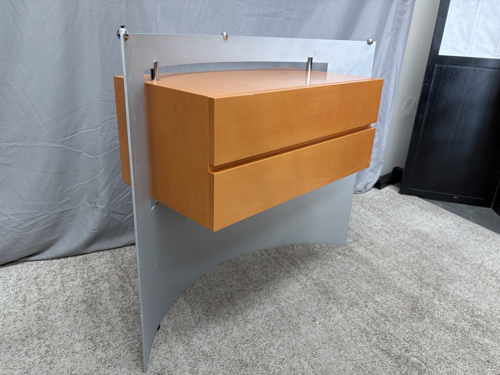 Post Modern Floating Chrome 2-Drawer Dresser