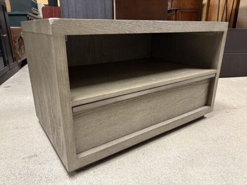 RESTORATION HARDWARE Bezier Grey Oak & Pewter Open Nightstand