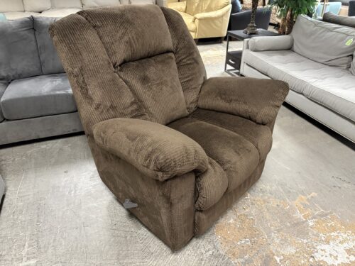 Chocolate Corduroy Puffy Manual Recliner