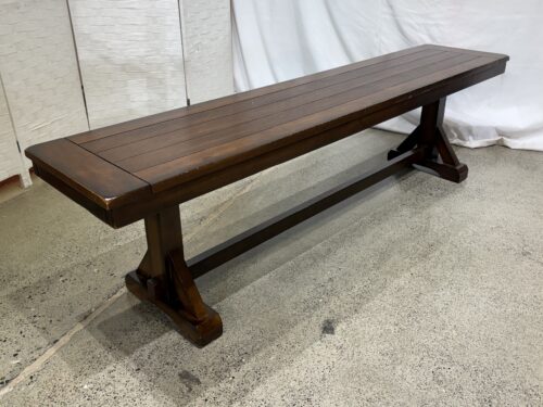 Sturdy Dark Roast Wooden Dining/Entry Bench