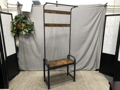 Industrial 3-Tier Shoe Storage Hall Tree