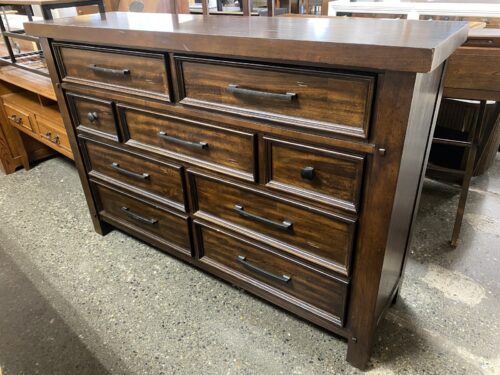 GREEN RIVER Dark Mango Finished 9-Drawer Lowboy Dresser