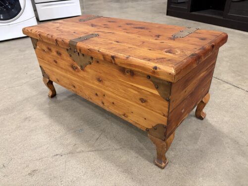 CASWELL-RUNYAN Vintage Mid-Century Solid Cedar Blanket Chest with Brass Accents