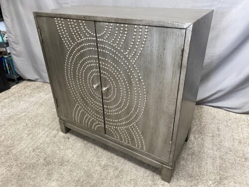 COAST TO COAST Grey Riveted 2-Door Accent Cabinet