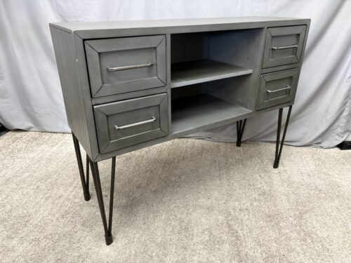 Light Grey Modern Industrial Console Table