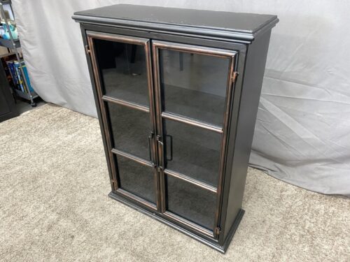 Industrial Black Metal Accent Wall Cabinet