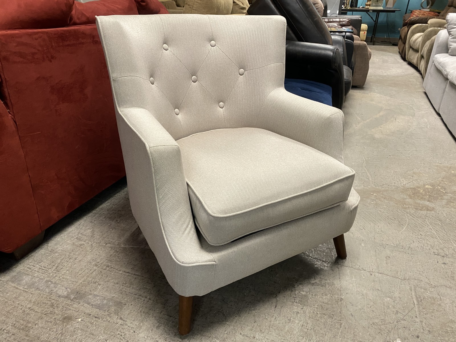 THRESHOLD Light Grey Wingback Armchair