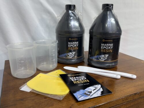 NEW! AQUASEAL 1:1 Marine Grade Epoxy Resin 1 Gal. Kit w/ Accessories