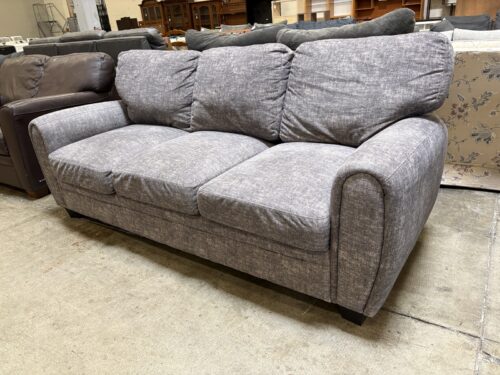 Plush Mottled Grey 3 Seat Sofa with Arched Arms