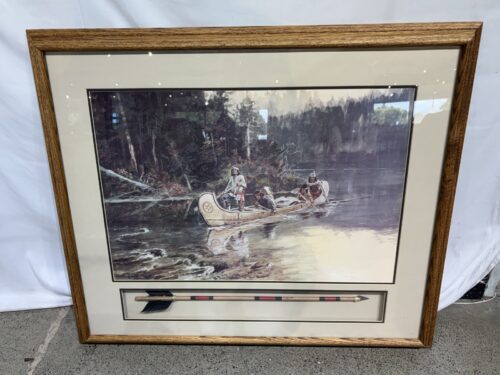 "On the Flathead" by Charles Russel Framed Reproduction w/ Shadowbox Arrow