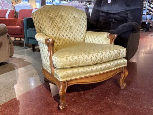 Vintage French Provincial Gold Brocade Parlor Chair