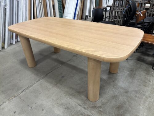 NEW! ARTICLE Adel Scandinavian Style Obround White Oak Finished Dining Table with Pillar Legs