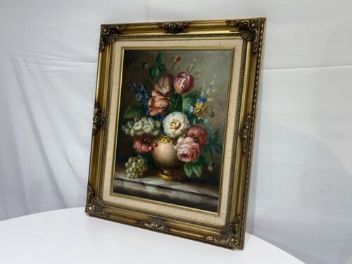 Vintage Floral Still Life Original Oil Painting, Signed Kirschman