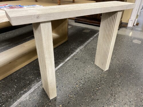 RESTORATION HARDWARE Reclaimed Oak Reeded Console Table in Light Oak (NO BOLTS)