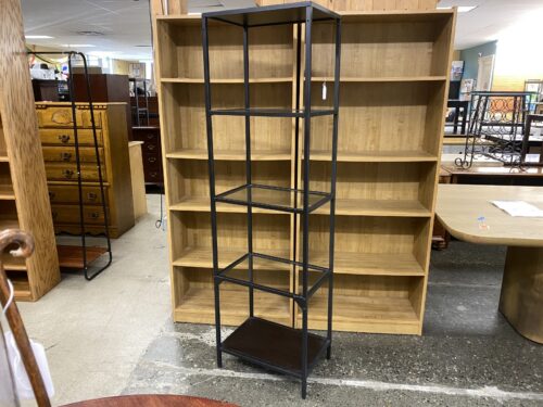 Black Metal & Glass 5-Tier Display Shelf