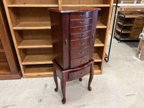 Cherry Stained Traditional Jewelry Armoire