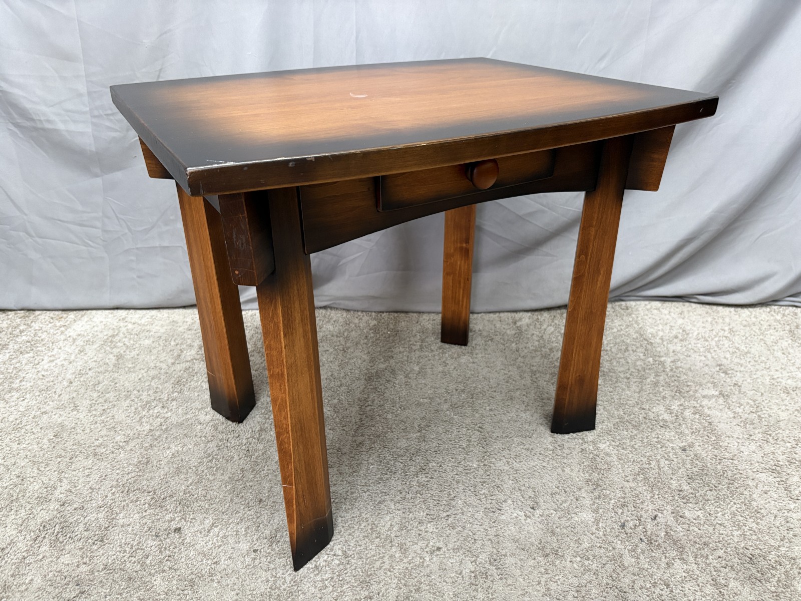 Honey Brown Made in Canada Asian Inspired Single Drawer End Table