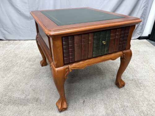 Vintage Queen Anne Style Faux Bookfront End Table