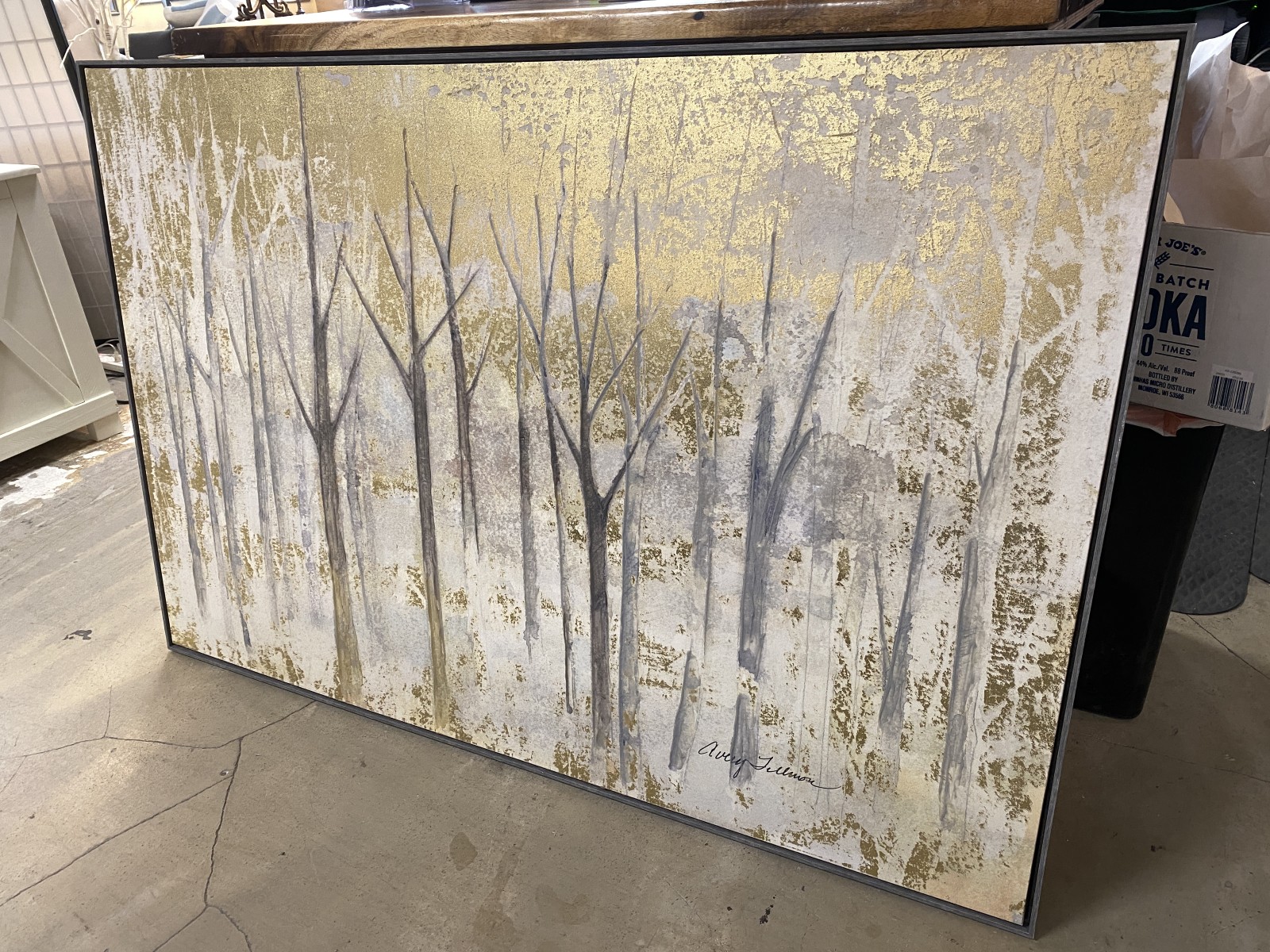 “Seasons End” Framed Gold Canvas Painting by Avery Timmon