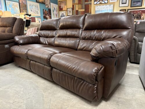 ASHLEY Chocolate Puffy Manual Reclining Sofa
