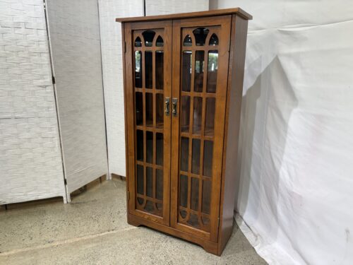 SEI Window Pane Media Cabinet in Oak