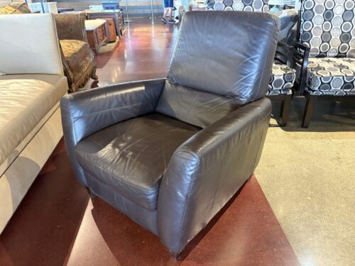 NATUZZI Editions Track Arm Recliner in Dark Brown Leather