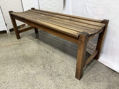 TEAKSCAPES Backless Slatted Teak Bench