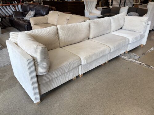 White Corduroy Modular Sectional