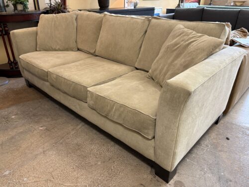 JONATHAN LOUIS Beige Fabric Contemporary Track Arm 3-Seat Sofa