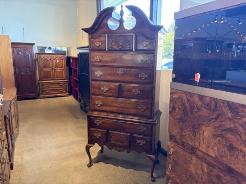 AMERICAN DREW Solid Cherry Chippendale Style Two Piece Highboy