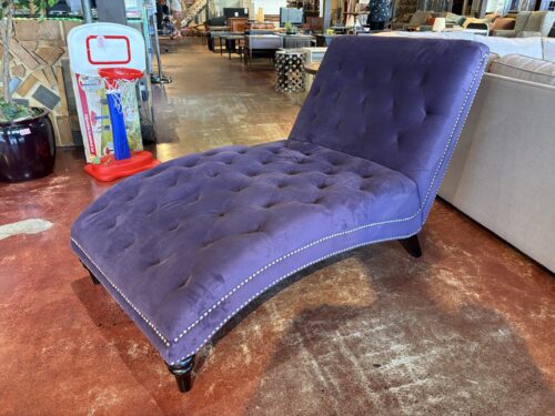 HANDY LIVING Purple Purple Velvet Chaise Lounge