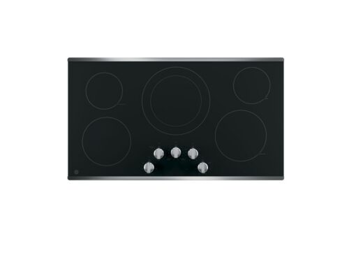 NEW! GE 36" Built-In Knob Control Electric Cooktop Model # JP3036SLSS