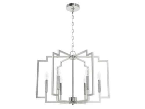 NEW! HUNTER Zoanne Brushed Nickel 24" 6 Light Chandelier