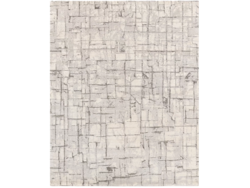 RESTORATION HARDWARE Vaarini Hand Knotted Ivory/Silver Wool & Silk 9'x12' Rug