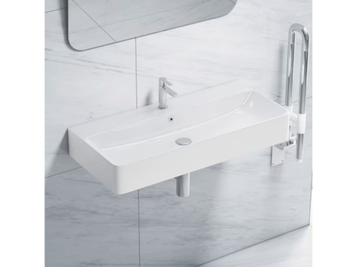 NEW! ERIDANUS TURNER 35.5-in Wall-mount Rectangular Trough Modern Crisp White Bathroom Sink Model # eri-wb-105k