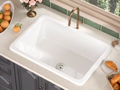 NEW! DEER VALLEY 27" Dual Mount White Fireclay Kitchen Sink Model # DV1K509
