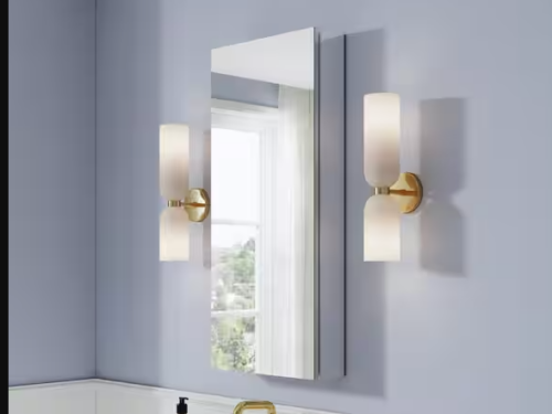 NEW! WELLFOR Rosa Tri-View Mirror Medicine w/ Reversible Door Model # ROSA1636MC-LR