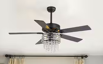 NEW! BREEZARY Higley 52" 5-Blade Ceiling Fan w/ Light Model # 37009-BK