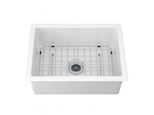NEW! LORDEAR White Fireclay Dual-Mount Single Bowl Kitchen Sink