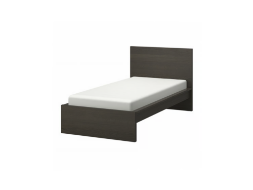 IKEA MALM Dark Brown Veneer Twin Size Bed Frame