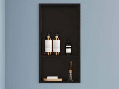 NEW! DEER VALLEY Stainless Steel Recessed Shower Niche in Matte Black Model # DV-1SN0113