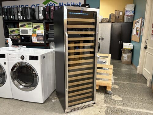 WHYNTER Stainless Steel Locking 166 Bottle Wine Cooler Fridge w/ Built in Display Rack Model # BWR-1662SD