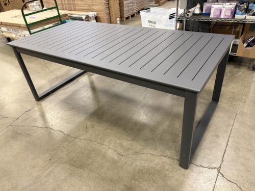 ARTICLE Ofer Modern Dark Grey Powder-Coated Aluminum Outdoor Dining Table (AS IS, Does Not Extend)