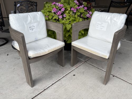 RESTORATION HARDWARE Bronte Teak Outdoor Dining Armchair in Aged Teak (Set of 2)