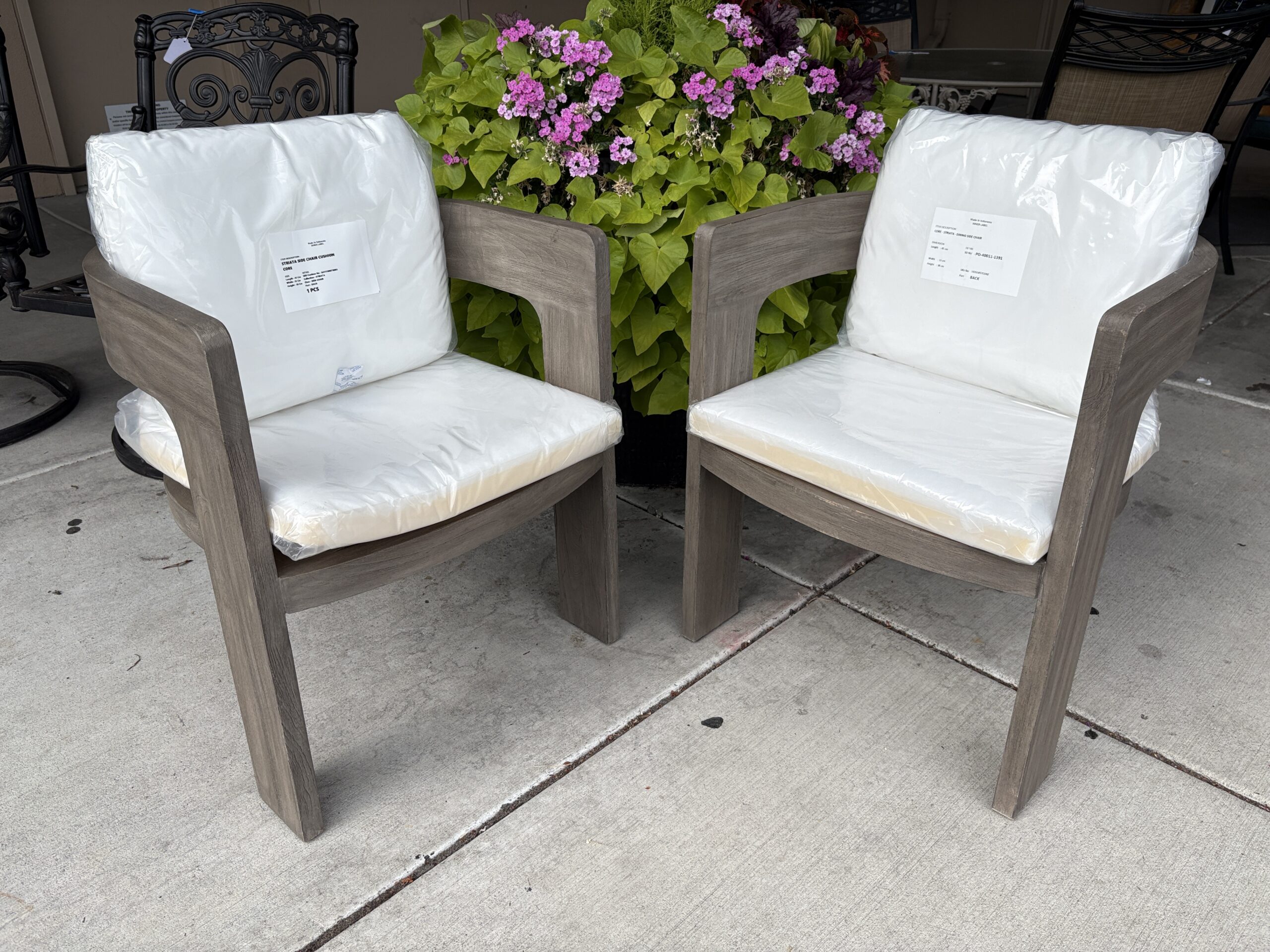 RESTORATION HARDWARE Bronte Teak Outdoor Dining Armchair in Aged Teak (Set of 2)