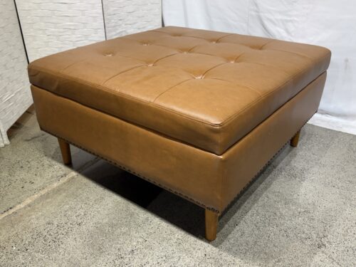HULALA HOME Constantine Modern Square Button-Tufted Storage Ottoman