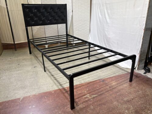 NEW! Twin Size Diamond Quilted Metal Bedframe