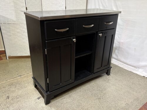 Black & Stainless Server Cabinet