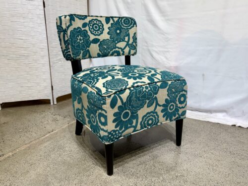 PIER 1 Teal Floral Slipper Chair