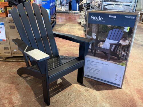 NEW! STYLE SELECTIONS Black Poly Lumber Adirondack Chair Model # 5997570